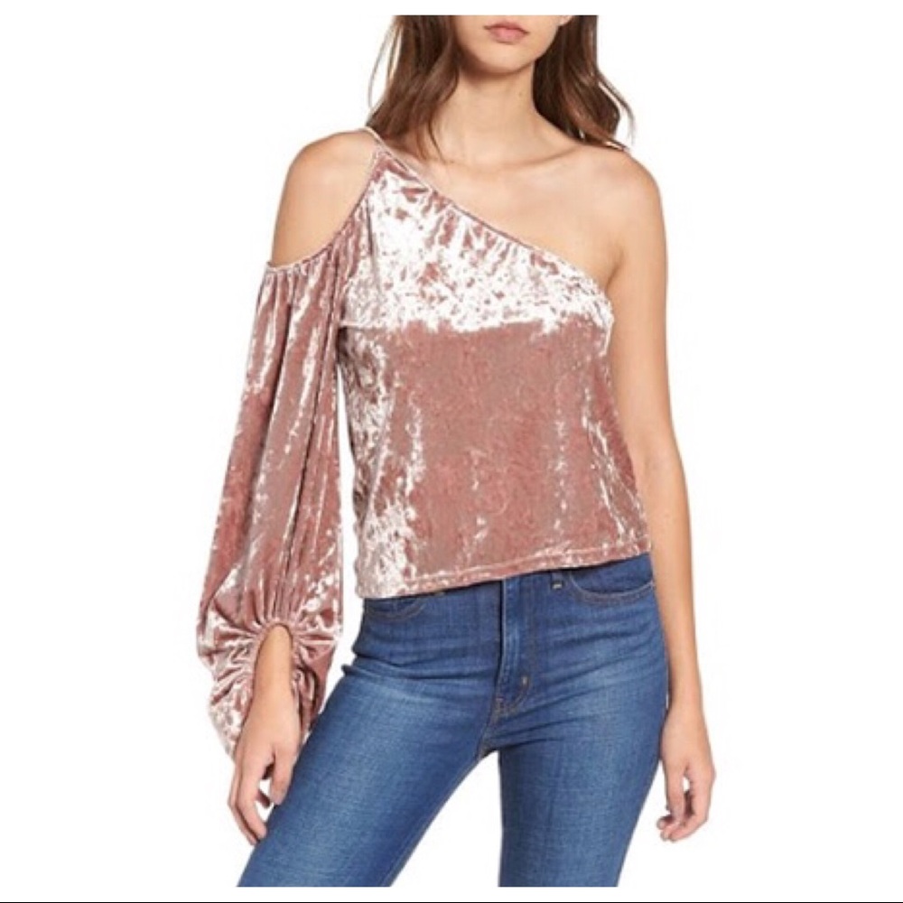 NWT LEITH One shoulder velour top